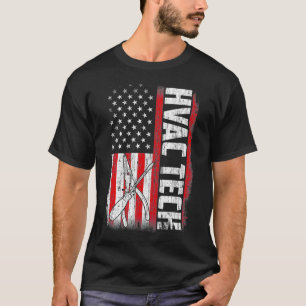 Hvac Tech American Flag Funny Quotes Redewendungen T-Shirt