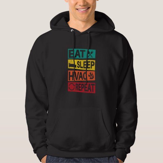 HVAC Tech  Eat Sleep HVAC Technician Hoodie (Vorderseite)