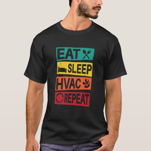 HVAC Tech Eat Sleep HVAC Technician T-Shirt (Vorderseite)