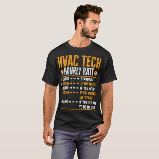Hvac Tech Geschenke - Funny Hvac Tech Stundensatz  T-Shirt (Vorne ganz)