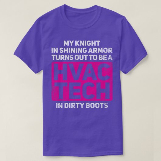 HVAC Tech Girlfriend Ehefrau gestört T-Shirt (Design vorne)