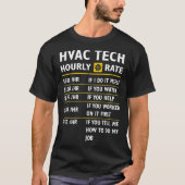 HVAC Tech Stundenrate Shirt Chalk Style Best HVAC (Vorderseite)