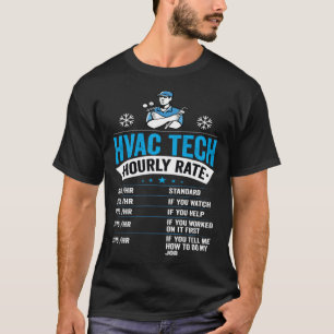 HVAC Tech Stundensatz Mens HVAC Techniker T-Shirt