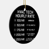 HVAC Tech Stundensatz T Shirt Keramik Ornament (Rechts)
