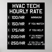 HVAC Tech Stundensatz T Shirt Poster (Vorne)