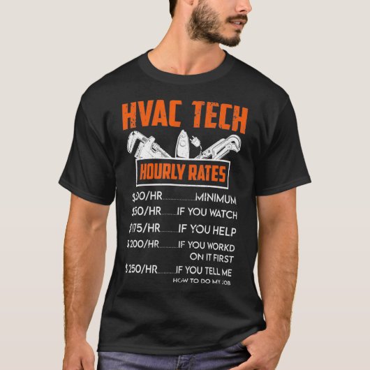 HVAC Tech Stundensätze Design Netzteil-Reparateur  T-Shirt (Vorderseite)