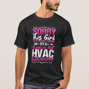 Hvac Technician Ehefrau Girlfriend von Hot Tech üb T-Shirt