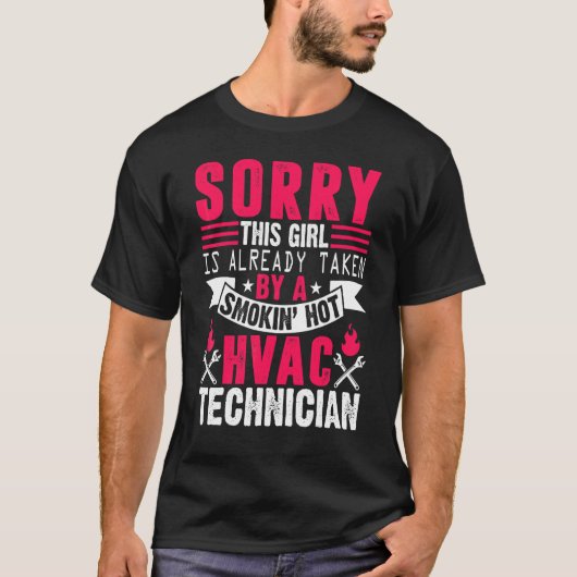 Hvac Technician Ehefrau Mechanischer Service Hvacr T-Shirt (Vorderseite)