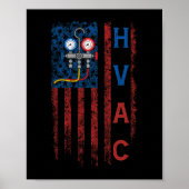 HVAC Technician Flag USA Vintag Poster (Vorne)