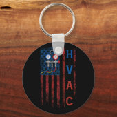 HVAC Technician Flag USA Vintag Schlüsselanhänger (Vorderseite)