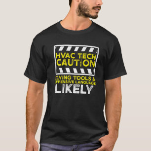 HVAC Technician Flying Tools Funny HVAC Tech T-Shirt