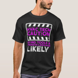 HVAC Technician Flying Tools Funny HVAC Tech T-Shirt