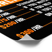 Hvac Technician Hourly Rate Funny Hvac Mechanic Sa Poster (Ecke)