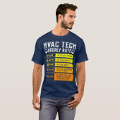 Hvac Technician Stundenrate I Klimaanlage T-Shirt (Vorne ganz)