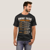 Hvac Technician Stundenrate Klimaanlage Kühlschran T-Shirt (Vorne ganz)
