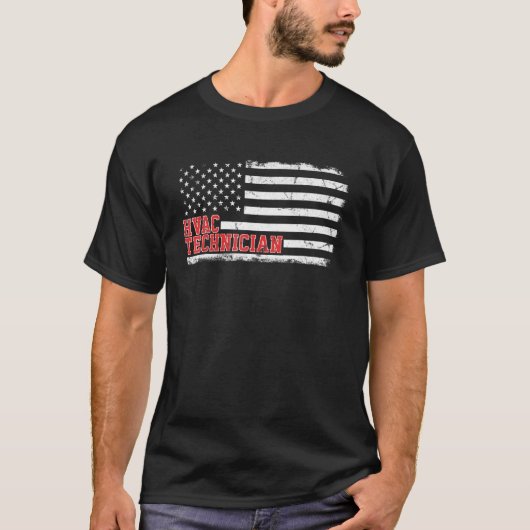 Hvac Technician US American Flag Hvac Tech T-Shirt (Vorderseite)
