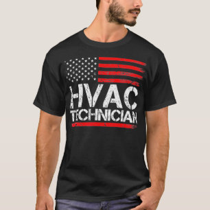 HVAC Technician USA Flag T-Shirt