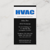 Hvac-Techniker B/W mutig Visitenkarte (Rückseite)