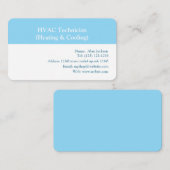 HVAC-Techniker (Heizung und Kühlung) Visitenkarte (Vorne/Hinten)