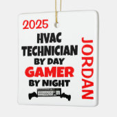 HVAC Techniker-Lieben spielen Videospiele Keramikornament (Links)