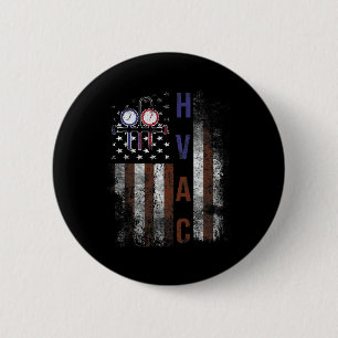 Hvac-Techniker Männer Amerikanische Flagge USA Vin Button