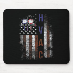 Hvac-Techniker Männer Amerikanische Flagge USA Vin Mousepad