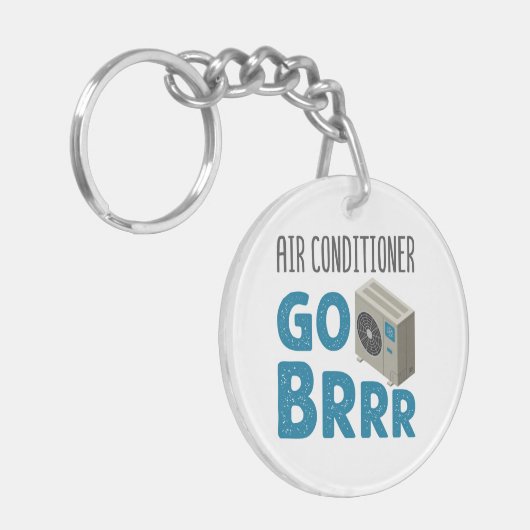 HVAC Techniker Tech Air Conditioner Go Brrr Schlüsselanhänger (Vorderseite links)