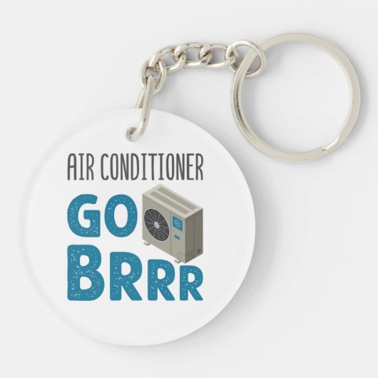 HVAC Techniker Tech Air Conditioner Go Brrr Schlüsselanhänger (Rückseite)