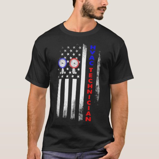 HVAC Techniker USA Funny HVAC Tech T-Shirt (Vorderseite)