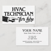 HVAC Techniker-Visitenkarten - Coole Vintage Visitenkarte (Vorne/Hinten)