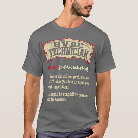 HVAC Techniker Wörterbuch Sarcastic T-Shirt (Vorderseite)