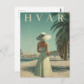 Hvar 50er Vintage Reise Postkarte (Vorne/Hinten)