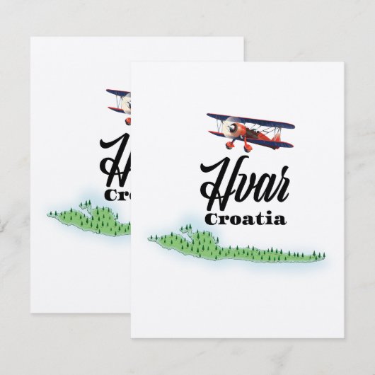 Hvar Croatia Karte (Vorne/Hinten)