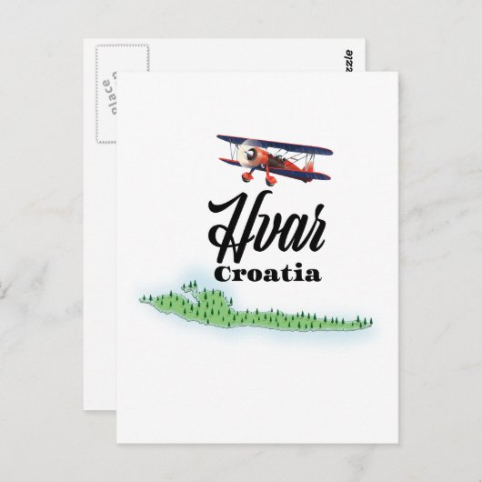 Hvar Croatia Karte (Vorne/Hinten)