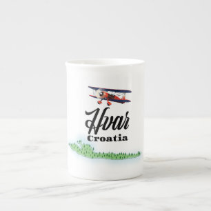 Hvar Croatia Karte Porzellantasse