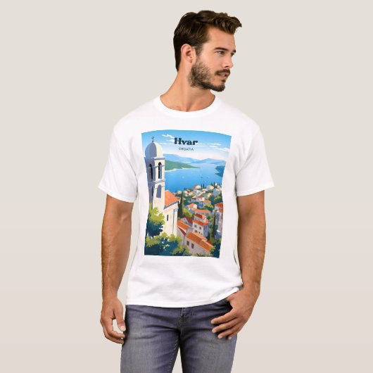 Hvar Croatia Küste Reisen Kunst, Dichtung und Musi T-Shirt (Vorne ganz)