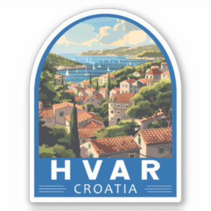 Hvar Croatia Reisen Art Vintag Aufkleber