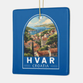 Hvar Croatia Reisen Art Vintag Keramikornament (Links)