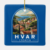 Hvar Croatia Reisen Art Vintag Keramikornament (Rückseite)