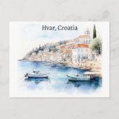 Hvar Croatia Watercolor Travel Postkarte (Vorderseite)
