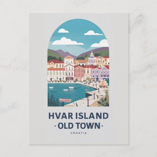 Hvar Island Old Town Postcard - Entdecken Sie die Postkarte (Vorderseite)