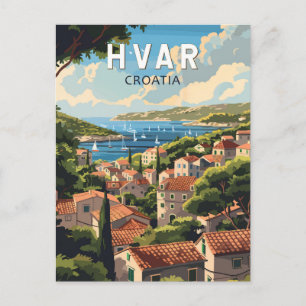Hvar Kroatien Reise Kunst Vintage Postkarte