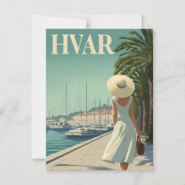 Hvar Vintag 50er Reise Postkarte