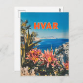 Hvar Vintag Postkarte (Vorne/Hinten)