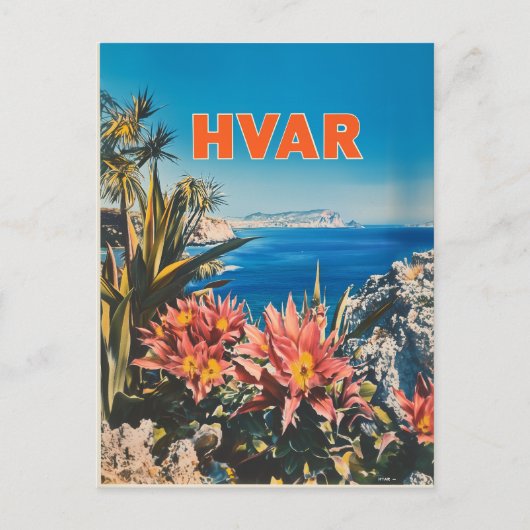 Hvar vintage postkarte (Vorderseite)