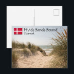 Hvide Sande Dänemark Postkarte<br><div class="desc">Foto der Dünen von Hvide Sande Strand in Jutland,  Dänemark. Foto © Sebastian Wurm.</div>