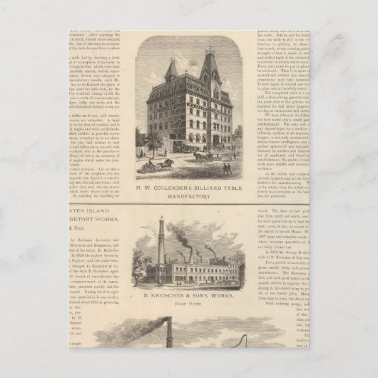 HW Collender B Kreischer und Son Postkarte (Vorderseite)