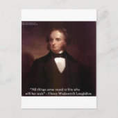 HW Longfellow "Alle kommen herum" Weisheit Zitat G Postkarte (Vorderseite)