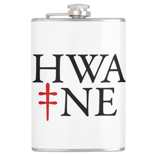 HWA-NE Vinyl umwickelte Flasche Flachmann (Vorderseite)