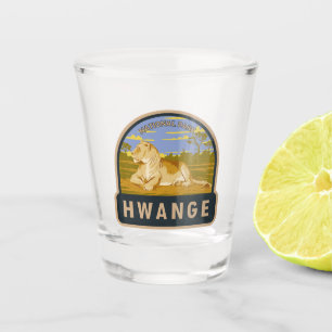 Hwange National Park Zimbabwe Travel Art Vintag Schnapsglas